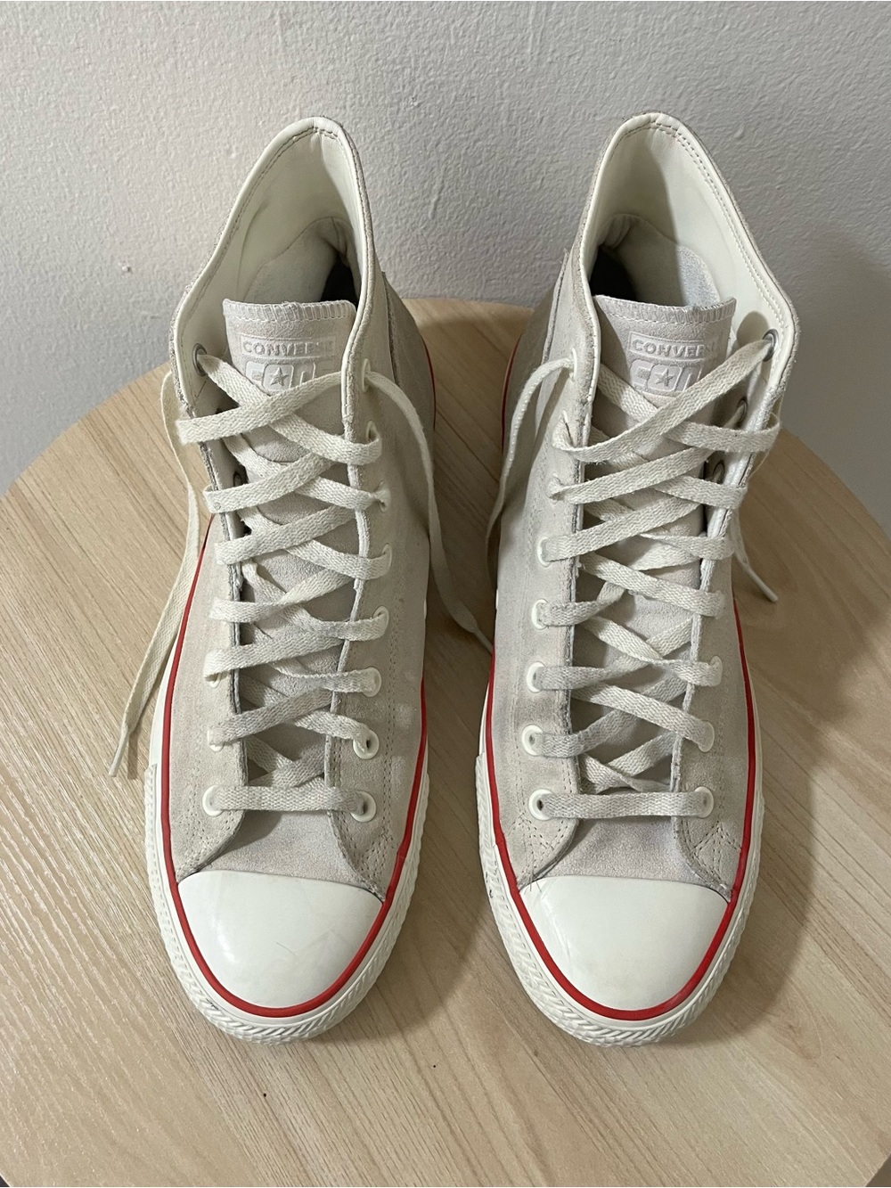 Converse Chuck Taylor Pro All Star High Top Leather Sneakers - Light Gray